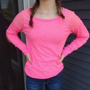 PINK long sleeve lace long sleeve